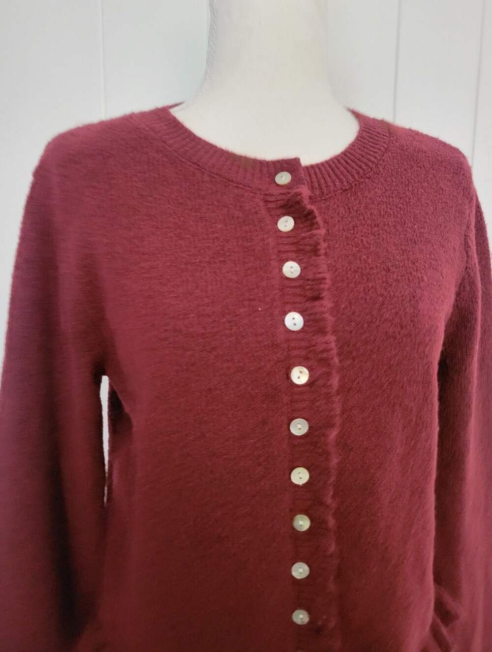 NWT Willow & Wind Ruffle Trim Cardigan Sweater Burgundy Frill Coquette Girl MD - Picture 2 of 9